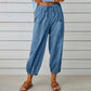 Bumbac Lin Straight Leg Wide Leg Pantaloni pentru femei
