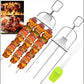 🔥 Skewers de grătar cu 3 căi🥩Furculiță semi-automată din oțel inoxidabil pentru grătar🍖