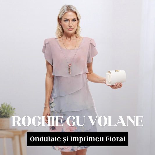 Rochii de vară pentru femei cu imprimeu floral și gât rotund