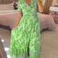 👗Rochie cu imprimeu floral și decolteu ascuțit🥰