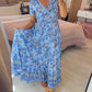 👗Rochie cu imprimeu floral și decolteu ascuțit🥰