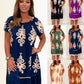 💃【M-4XL】Rochie geometrică cu gât pătrat