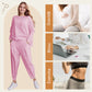 Set de 2 piese cu bluză cu mâneci lungi și gât rotund și pantaloni