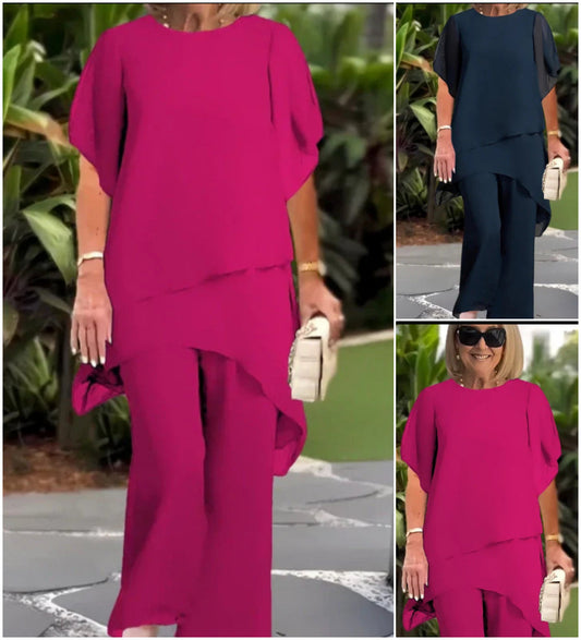 🔥 Set elegant și stilat: top uimitor și pantaloni cu picior lat