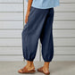 Bumbac Lin Straight Leg Wide Leg Pantaloni pentru femei