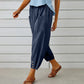 Bumbac Lin Straight Leg Wide Leg Pantaloni pentru femei