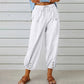 Bumbac Lin Straight Leg Wide Leg Pantaloni pentru femei