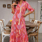 💃Rochie Boho Floral cu decolteu în V