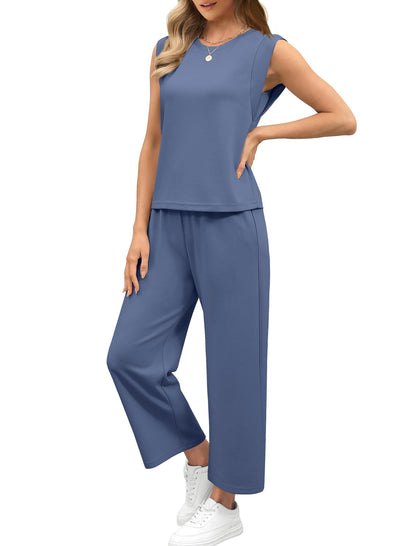 【S-2XL】💕 Top casual + pantaloni cu picioare largi