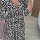 🔥 Vânzare Fierbinte 🧡 Rochie Lungă Casual cu Imprimat Bohemian și Guler în V