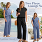【S-2XL】💕 Top casual + pantaloni cu picioare largi
