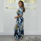 Femei de vară la modă de vară Leaf Print Plus Dimensiune Bodysuit cu talie elastică