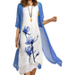 🌸 Rochie din două piese pentru femei, cu imprimeu floral
