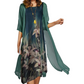 🌸 Rochie din două piese pentru femei, cu imprimeu floral