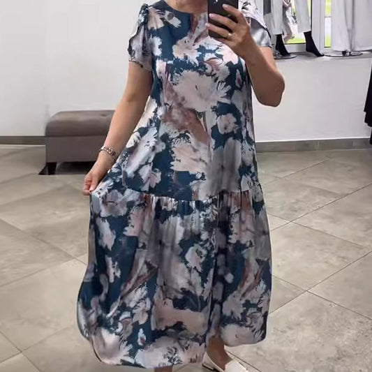 🌸Primăvara și vara moda florale rochie lungă