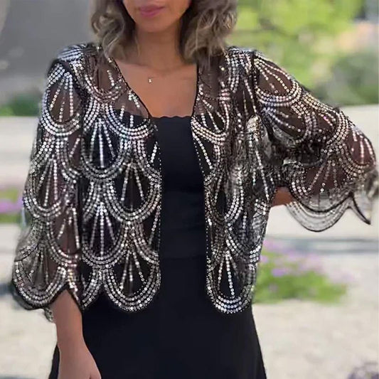 ✨Șal elegant cu paiete și mărgele pentru femei
