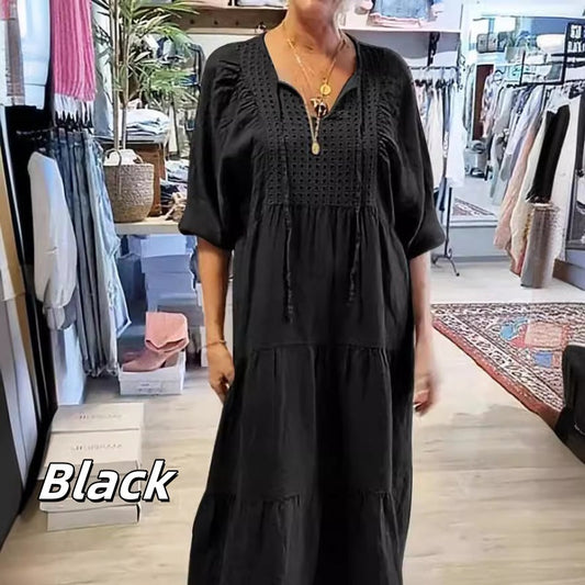 💞Rochie stratificată cu decolteu în V de culoare solidă
