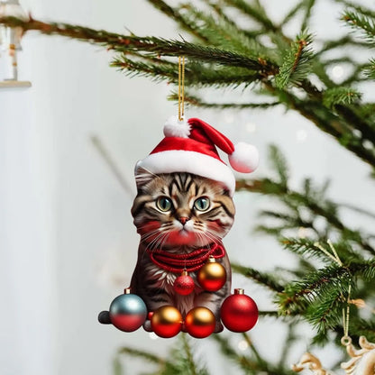 🎄10 bucăți 😻 Ornamente pentru pomul de Crăciun cu pisică. Ornamente suspendate pentru pisici