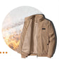 Bărbați Casual termică căptușită Corduroy Zipper Jacket cu Stand guler