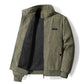 Bărbați Casual termică căptușită Corduroy Zipper Jacket cu Stand guler