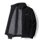 Bărbați Casual termică căptușită Corduroy Zipper Jacket cu Stand guler
