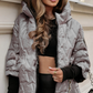 ❄️Jachetă de bumbac patchwork cu glugă pentru femei