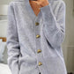 Femeii Casual Iarna Plain Yarn Lână Yarn Buton Cardigan