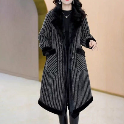 💥Winter Specials❄️ Women's Double Breasted Overcoat with Plush Lining