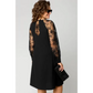 【S-4XL】👗Dantelă Patchwork rotund gât lung maneca rochie