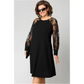 【S-4XL】👗Dantelă Patchwork rotund gât lung maneca rochie