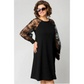 【S-4XL】👗Dantelă Patchwork rotund gât lung maneca rochie