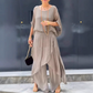 💖Top lejer și pantaloni cu picioare largi șifon 2 piese