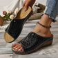 Peep Toe Slip on Wedge Sandale pentru femei