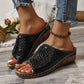 Peep Toe Slip on Wedge Sandale pentru femei