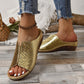 Peep Toe Slip on Wedge Sandale pentru femei