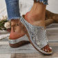 Peep Toe Slip on Wedge Sandale pentru femei
