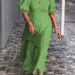 👗 Rochie cu mânecă cu bule din bumbac și in