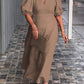 👗 Rochie cu mânecă cu bule din bumbac și in