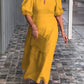 👗 Rochie cu mânecă cu bule din bumbac și in