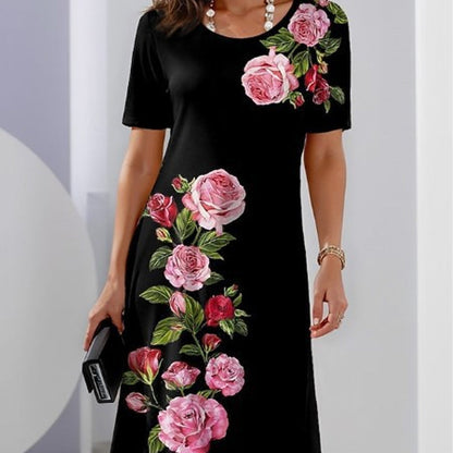Rochie largă de vară imprimată la modă