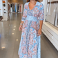 🔥 Rochie lungă elegantă cu flori pentru femei