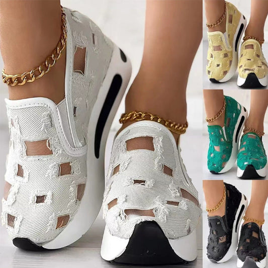 Canvas Mesh gros Bottomed Sandale pentru femei