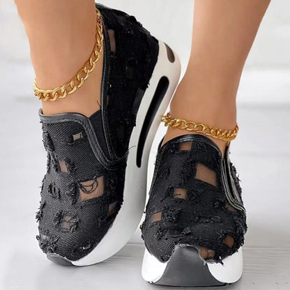 Canvas Mesh gros Bottomed Sandale pentru femei