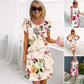 【S-5XL】🌸Rochie în cascadă cu imprimare florală în mai multe plante
