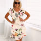 【S-5XL】🌸Rochie în cascadă cu imprimare florală în mai multe plante
