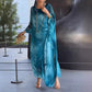 Rochie elegantă din șifon cu imprimeu marmorat