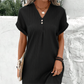 🌷Minimalist rochie de culoare solidă cu gât în V pentru femei