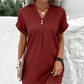 🌷Minimalist rochie de culoare solidă cu gât în V pentru femei