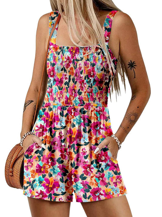 👗 Femeii fără mâneci pătrat gât Jumpsuit de vară