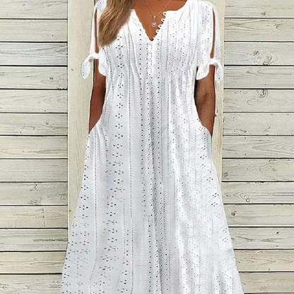 Rochie elegantă de damă cu decolteu ascuțit